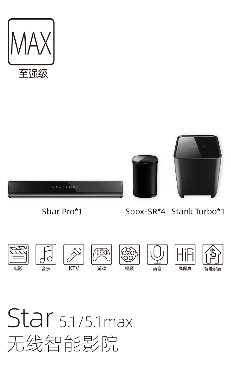 Star 5.1/5.1max 无线智能影院